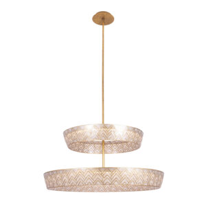 GEO 2-TIER CAPIZ PENDANT